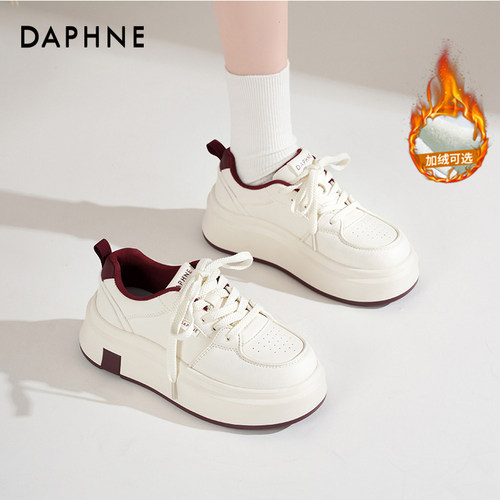 达芙妮新款小个子厚底增高小白鞋