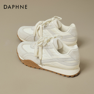 轻便不累脚休闲运动板鞋 达芙妮德训鞋 厚底小白鞋 秋冬2025新款 女款