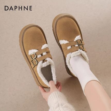 达芙妮加绒长筒靴子女冬清仓短靴