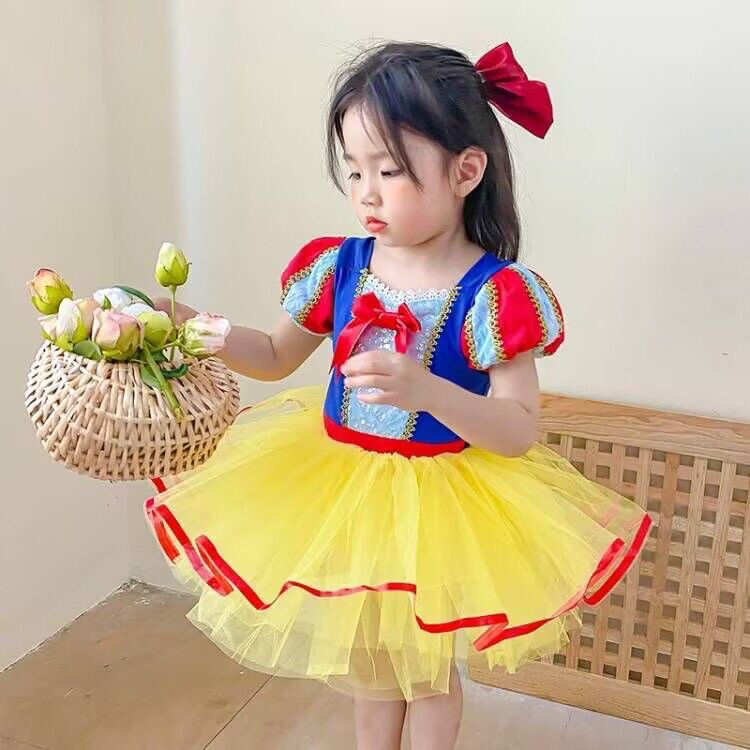 女童白雪公主造型裙蓬蓬裙六一儿童节芭蕾舞蹈练功服演出裙礼服裙