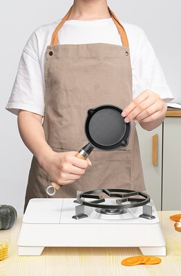 铸铁无涂层！迷你煎蛋锅蛋饺神器泼油热油专用小油锅不粘锅平底锅