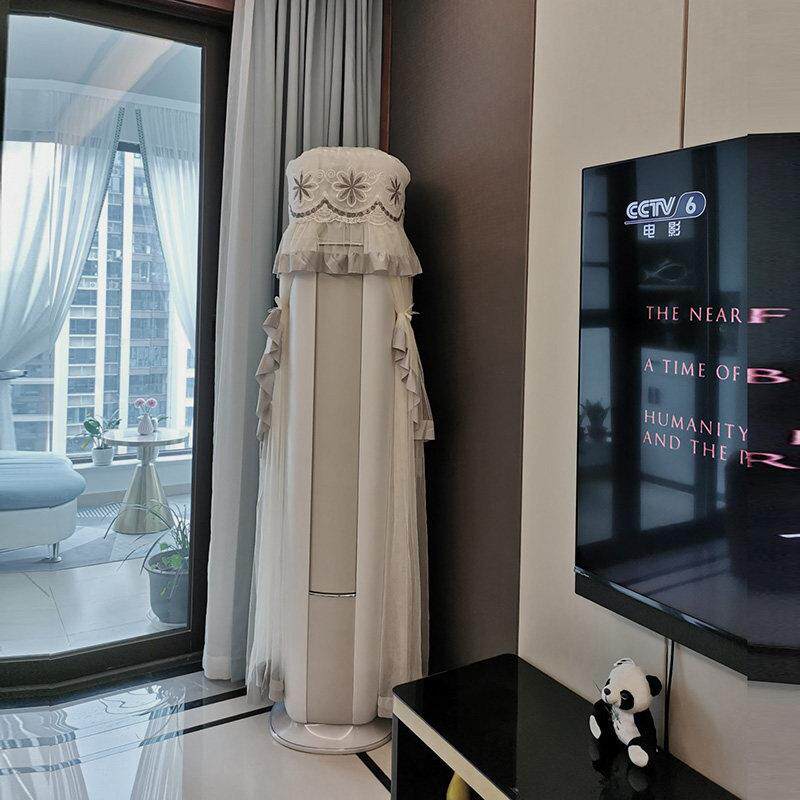 适用于 于格力2匹3时光绘立式空调防尘罩72567圆形柜机套50567高