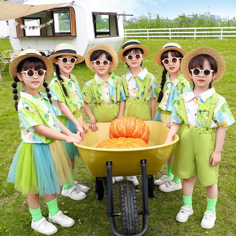 六一表演服装幼儿园班服毕业照跳舞小学生运动会舞蹈啦啦队演出服