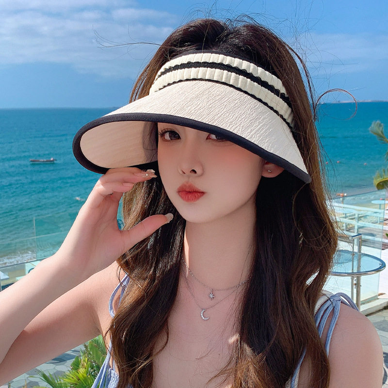 新款发夹式大帽檐空顶帽夏季帽子帽子