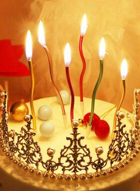 6/12/48pcs/1case Birthday Candles Spiral Cake Candles Long T