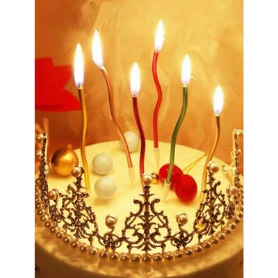 6/12/48pcs/1case Birthday Candles Spiral Cake Candles Long T