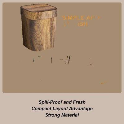 Wooden Trash Can Rectangle Garbage Waste Bin 12L Odor-Proof