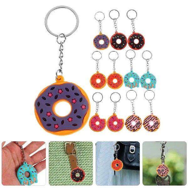 18 Pcs Decorations Donut Keychain Donuts Keychains Ornament