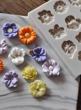 11 Flowers Slcone Mold Fondant Cake Chocolate Bakng M