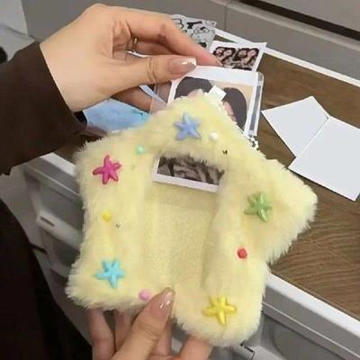 Cute Plush Photocard Case Student Card Holder Bag keychain