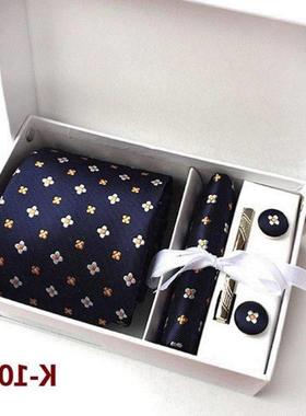 necktie cufflinks tie clip hanky men suit 4 sets gift 领带套