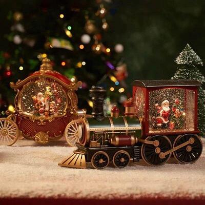 Santa Claus Snowman Christmas Gift Christmas Eve Train Cryst