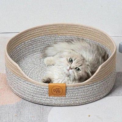 Kitten Beds for Indoor Kittens Warm Cat Bed Cotton Rope Cat