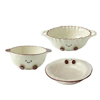 Ceramic Salad Bowl Round Modern Decorative Multipurpose