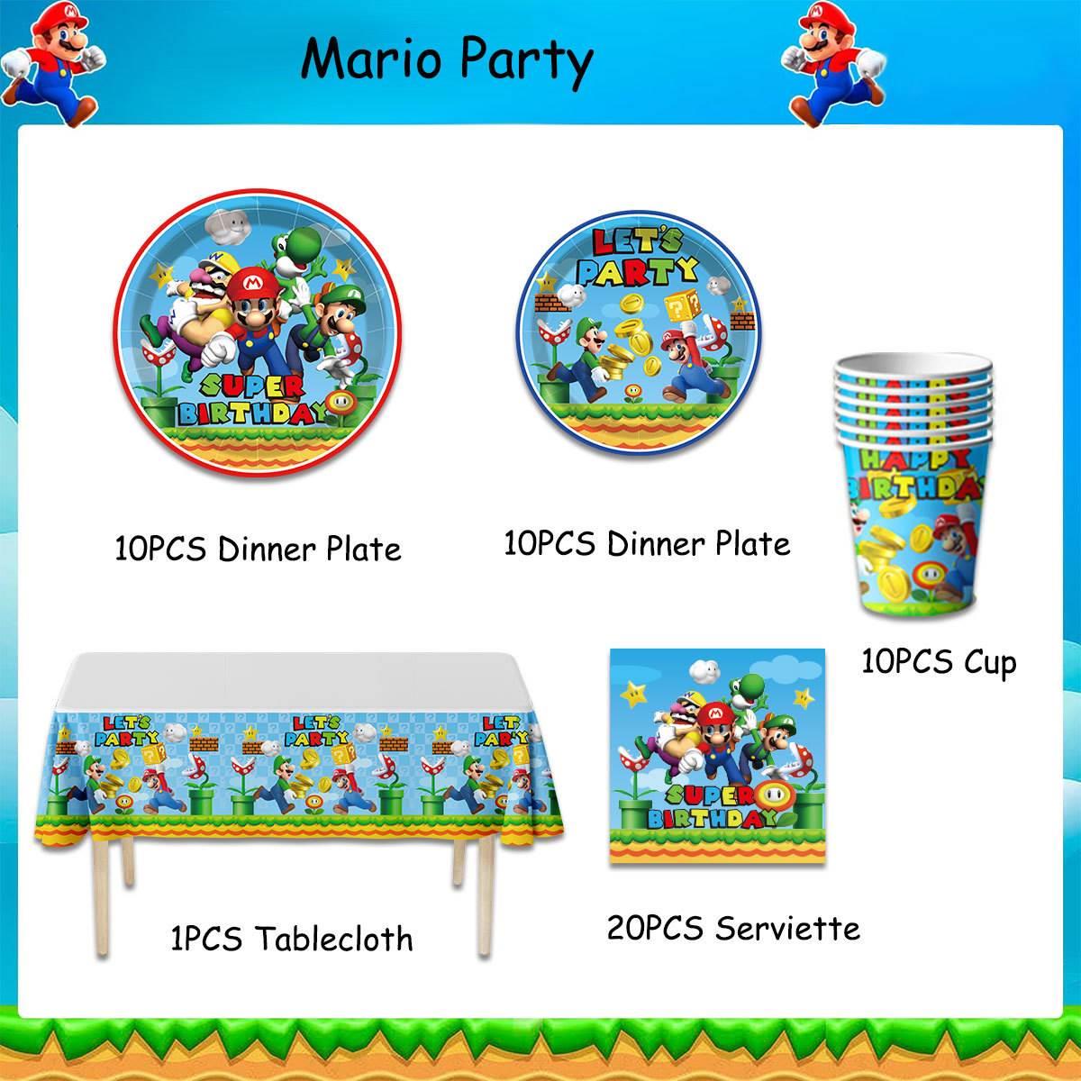 Mario Theme Party Decoration Props Disposable Paper Plate Pa