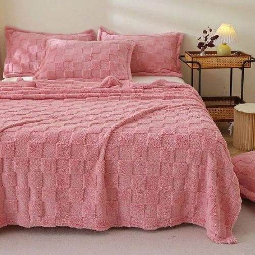 Home Fleece Throw Blanket for Couch/Bed, 3D Jacquard Decor