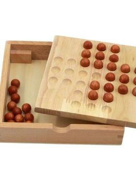 Classical Peg Solitaire Board Game and 33 Marbles for Teens