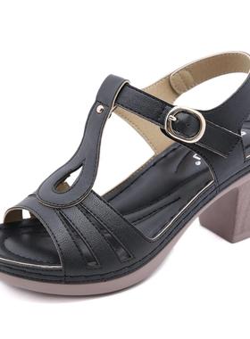 SIKETU Brand Open Round Toe Sandals Women Block High Chunky