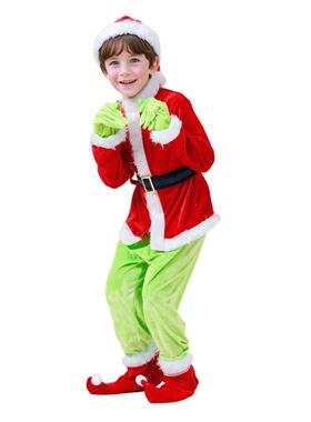 Halloween Explosive Green Hairy Monster Grinch Costume Santa