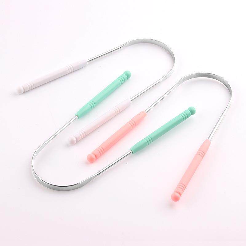 1PCS Stainless Steel Tongue Scraper Oral Tongue Cleaner
