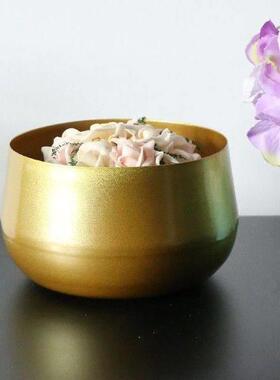 Brass Metal Flower Pots Garden Planters Indoor Round