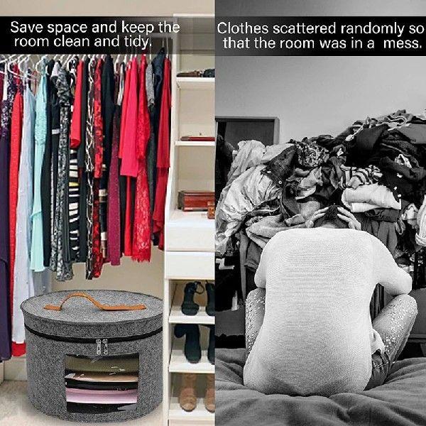 帽子储物箱防尘箱家用圆毡储物箱