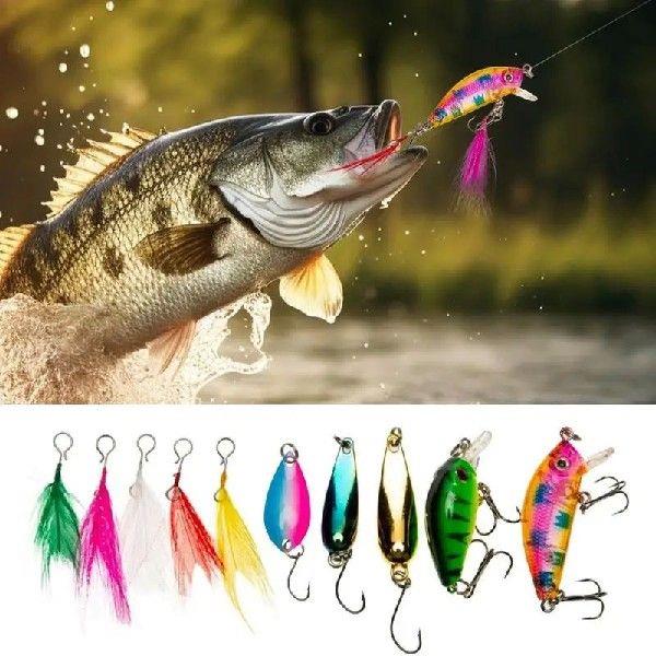 Fishing Lure Kit 20 Pieces Spinners Lures Kit Gear Set