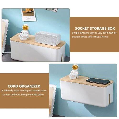 Wall Mounted Wire Box Cable Organizer Case Charging