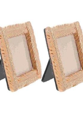 2 Pcs Tiny Picture Frame Photo Folder Small Table Decor
