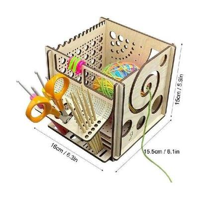 Wooden Crochet Yarn Bowl Yarn Dispenser Bowl All-in-one