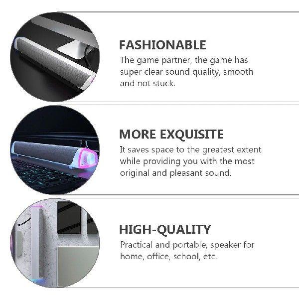 Wired Soundbar Speakers for Desktop Computer Music Player