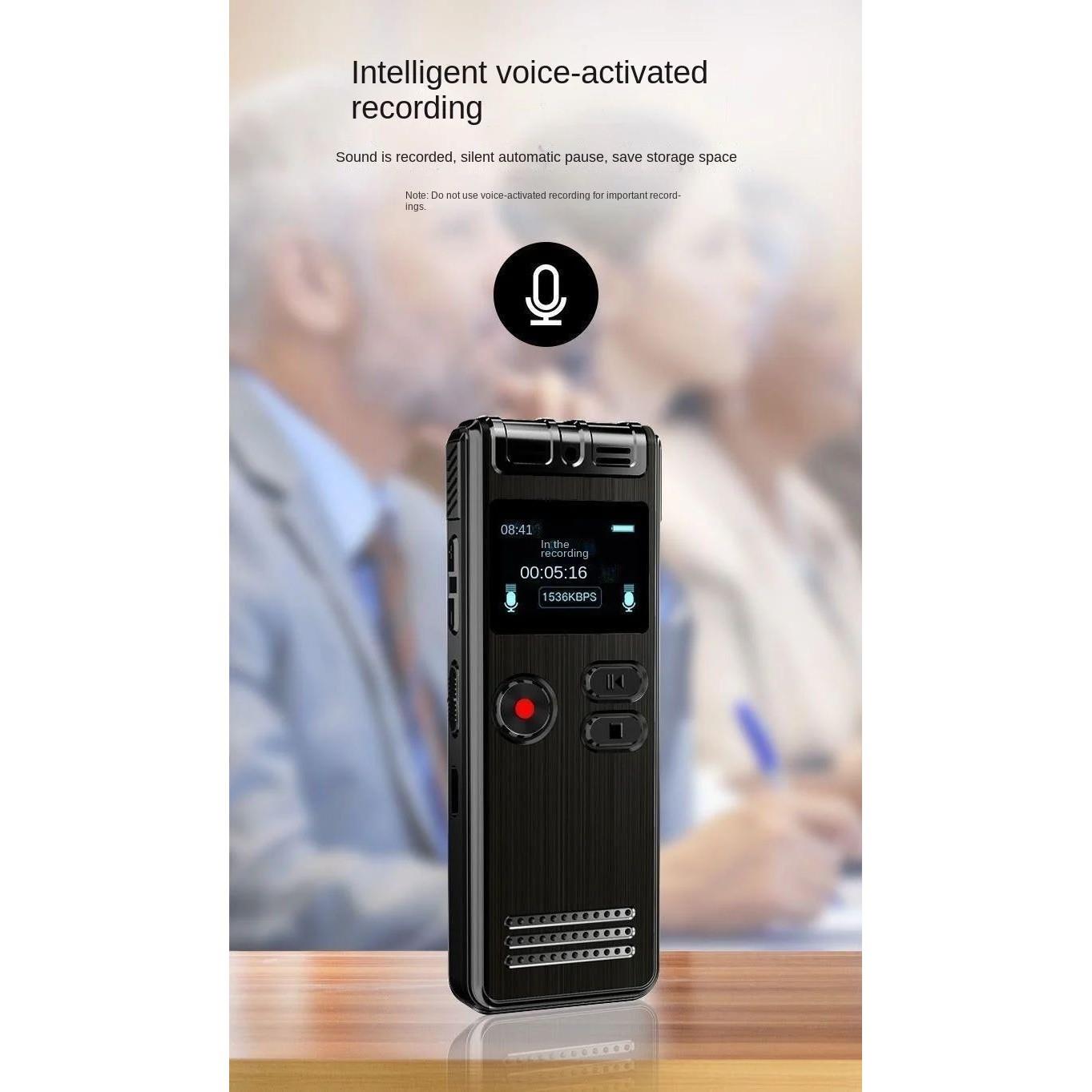 128GB Mini Voice Recorder Sound Activated Line-in Line Dicta