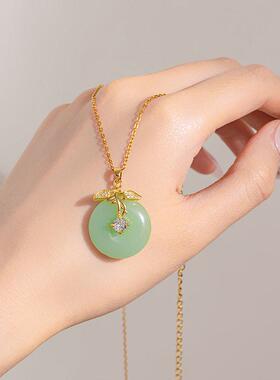 Guofeng Guochao Vintage Sansheng Apricot Necklace Women