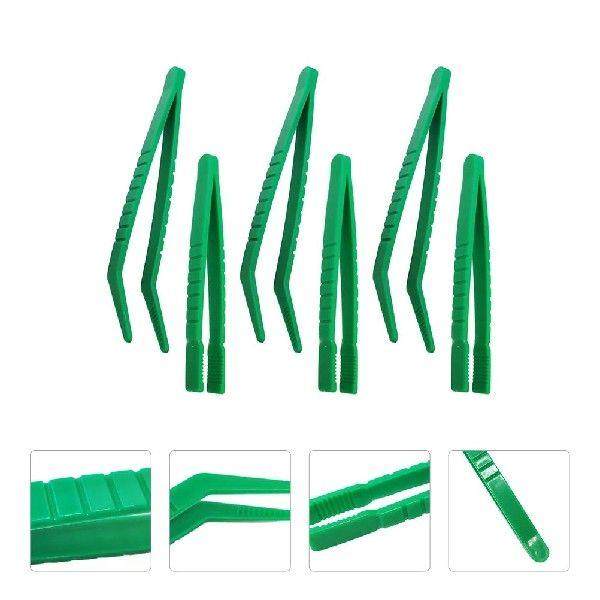 6 Pcs Children Tweezers Plastic Beads Insect Feeding Craft