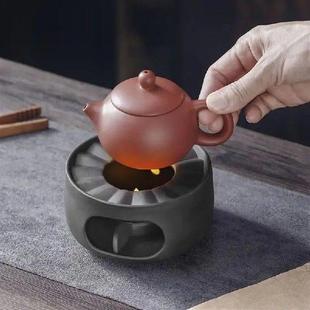 Teapot Black Warmer Base Tea Holder Ceramic