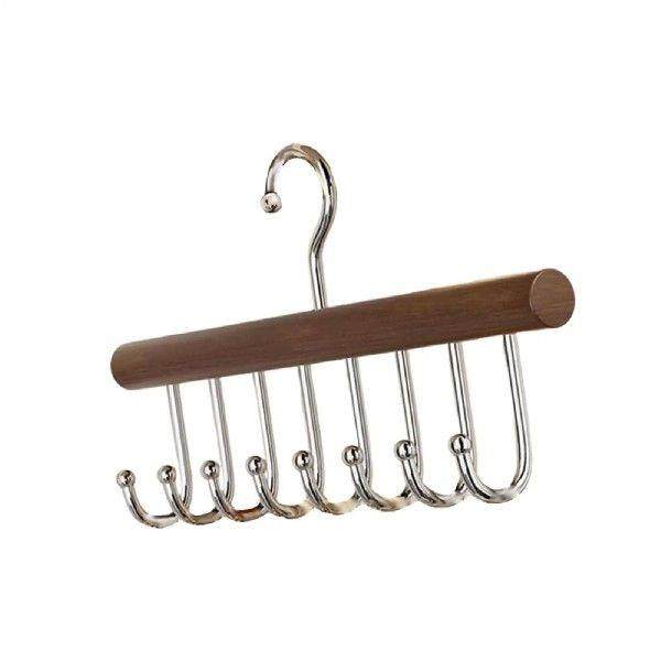Belt Hanger Sturdy Stable Wood Rotatable Tie Rack for Tank