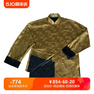 金竹*三重门复古醋酸新中式外套盘扣穿搭日常春秋衣服改良汉服男