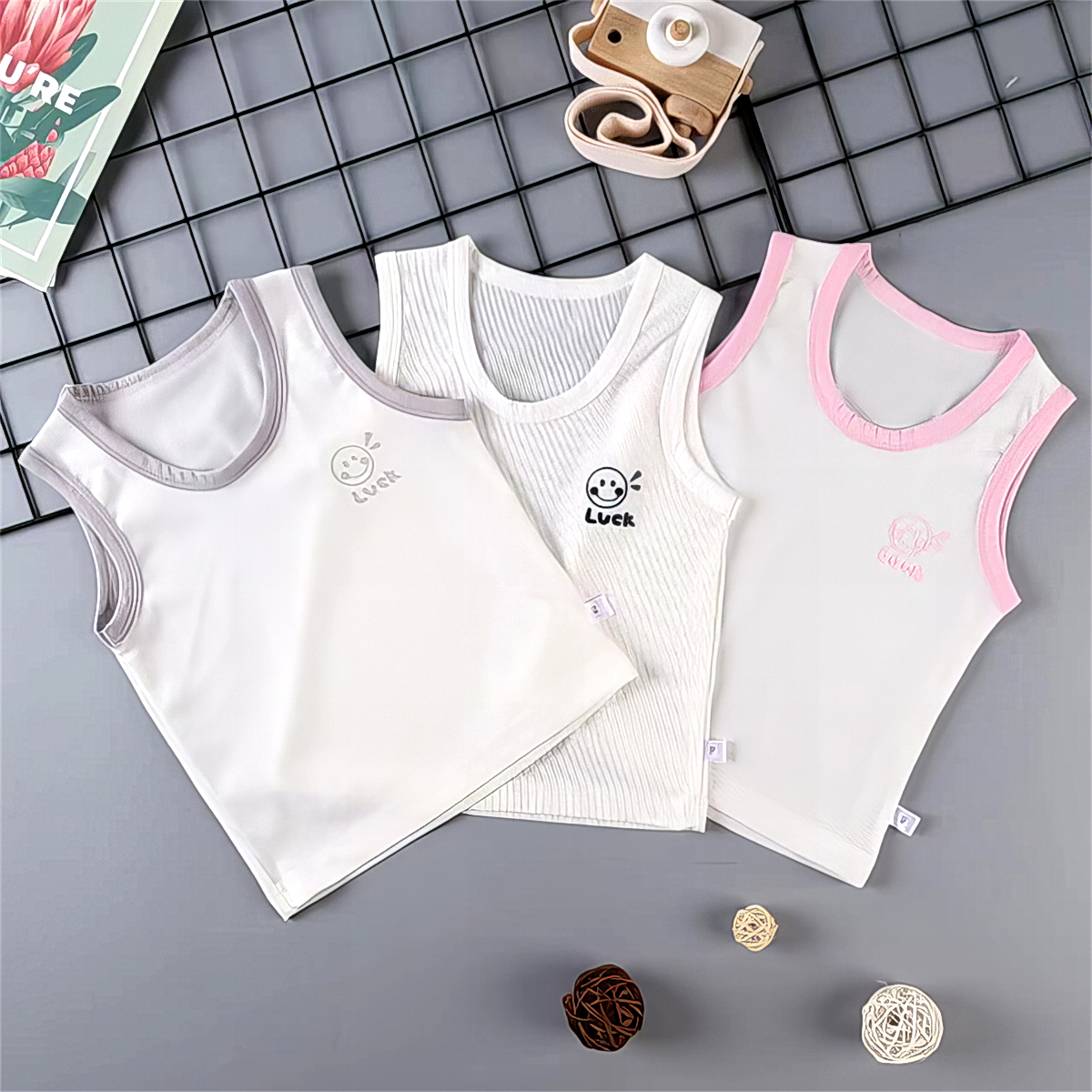 背心新款小童洋冰男女丝类搭-QQA宝百CZ2024A201112时尚夏季