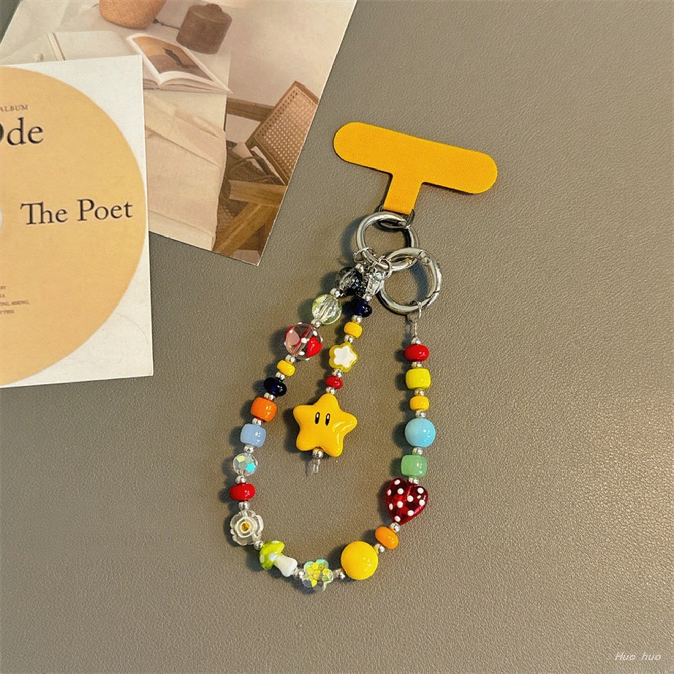 多巴胺彩色串珠手机链挂件