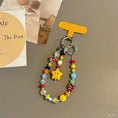 手机链挂手腕多巴胺彩色串珠手机挂绳手机壳挂链包包链条创意挂饰