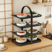 厨房配菜置物架多功能备菜神器菜盘子台面收纳碗盘子备菜盘收纳架