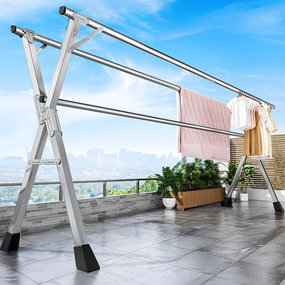 伸缩折叠晾衣架落地式卧室家用晾衣杆室外晾衣架阳台专用2025新款