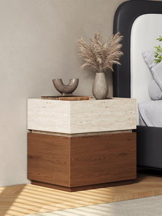 石灰华核桃小沉默意大利可访问 2025新床头柜中世纪风格 Kun