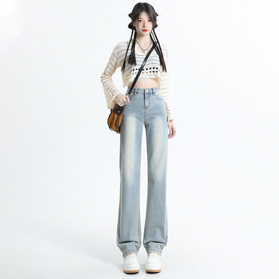 牛仔直筒裤女九分窄版