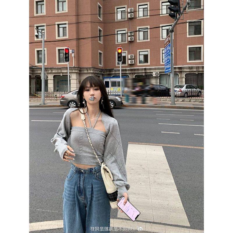 shrugs-bolero de ajuste suelto para mujer, elegante cinturó