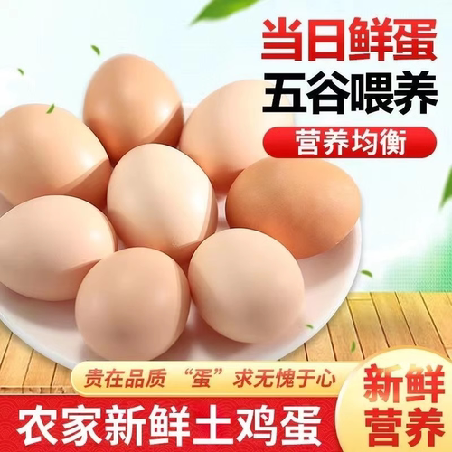 芮瑞农家新鲜土鸡蛋现拣现发果园散养40g±5枚*20枚笨鸡蛋初生蛋