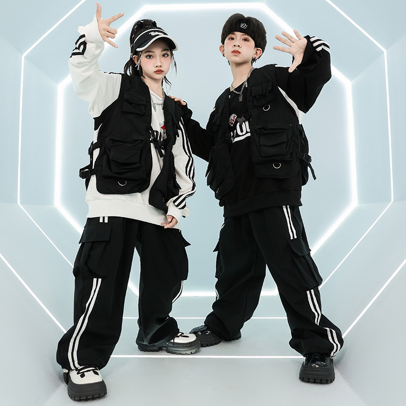 儿童嘻哈风街舞潮服酷帅演出服