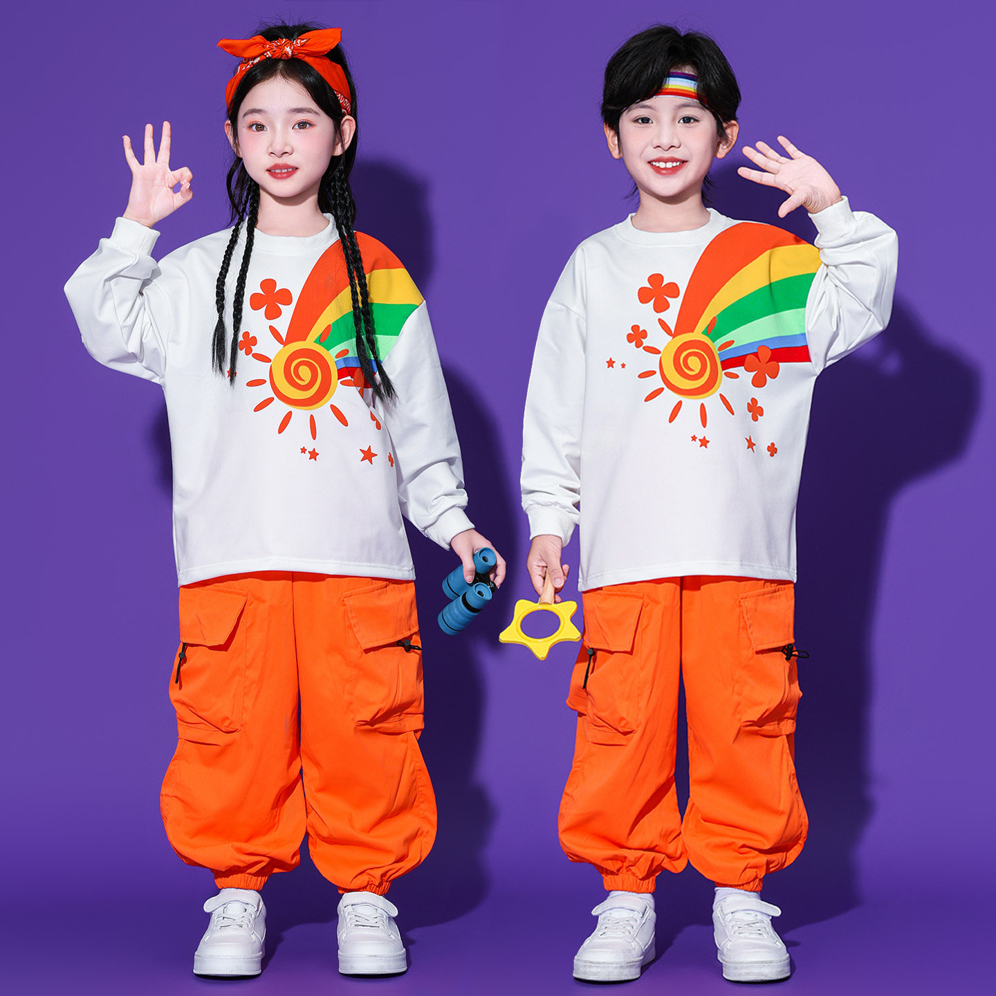 儿童啦啦队演出服秋季运动会服装