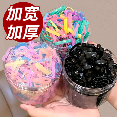 橡皮筋女扎头发黑色小皮筋一次性高弹力头绳头饰发绳耐用发圈儿童