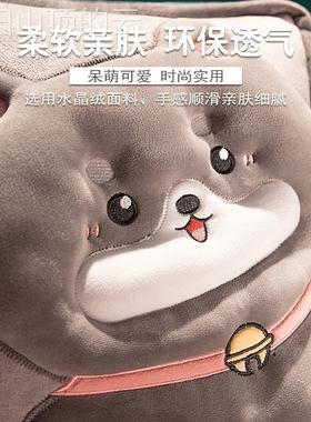 载抱合枕子午用加厚办公室睡调被毯子二一折124704叠汽车两枕空头